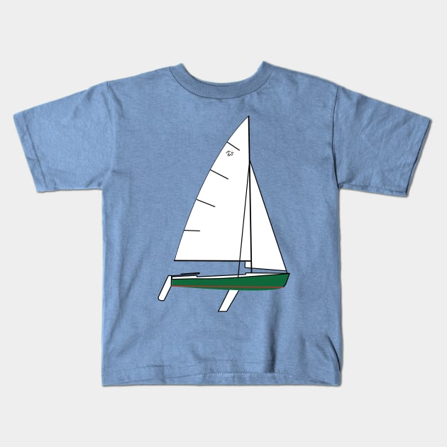 Flying Scot Sailboat Kids T-Shirt by CHBB